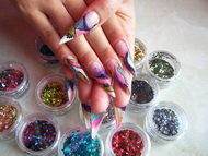 stiletto csillis zselékkel + akril