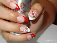 Köröm  megerősítés  akril  diszítéssel