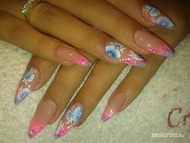 rózsaszín kék akril díszítés