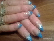 porcelán köröm akrillal díszítve