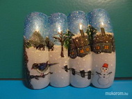 Téli minta zselé és akril mix