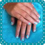 Épített zselé alapon akril díszítés