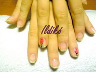 japán manikűr,akril rózsa