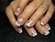 zselés francia akrillal,szórógyöngyel