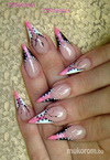 Best Nails - Pink fehér fekete fűzővel
