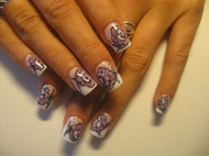 Épített porcelán,akrilfestéssel