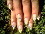 sárga kék zselé akrillal