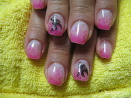 Szórt csillám akril rózsával