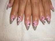 zselés köröm virágokkal