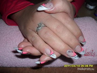 Best Nails - pink fehér kombináció