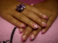 Rózsaszín csillámos Porci virággal