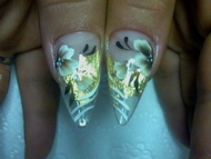 Akrilfestés csillámporral kombinálva