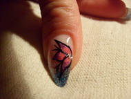 zselés körmök virágmintával