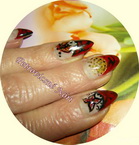 piros gyöngyök arany hexagon saját