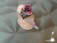 gyűrű 3d porcelánrózsa