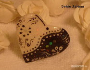 fekete fehér szives gyűrű