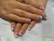 fehér francia kék akrillal