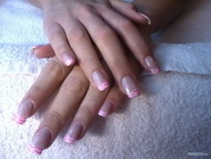 Best Nails - francia köröm rózsaszín zebramintával