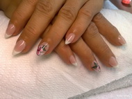 akril virággal épített zelé