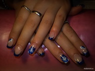 Best Nails - kék virágos