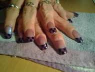 Best Nails - lila kockás francia