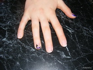 sajár köröm erősítése lila csillámos