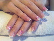 pink blossom nails