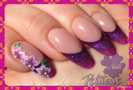 Best Nails - chameleon akril virággal