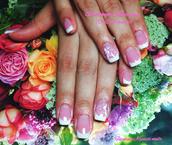 Akril virágos francia