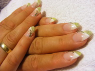 Zöld csillámos francia