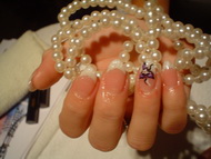 Best Nails - Épített francia, akril virággal