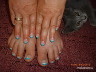 kékeszöld gél lakk 