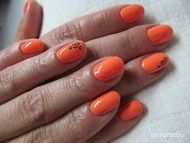Narancs gél lakk rózsa díszítéssel 2012