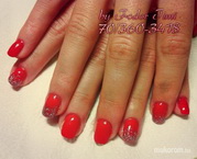 Ezüst végű csillámos piros 