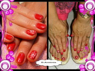 kéz és láb pirossban