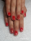 Piros gél lakk szegecsekkel