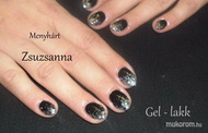 Best Nails - fekete gel lakk ezüst csillámmal