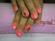 Best Nails - neon fekete virággal