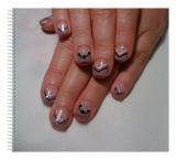 gél lakk akrillal díszítve