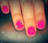 Pink géllak akril virággal