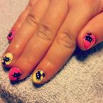 Színes géllak akril cicákkal
