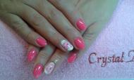 Best Nails - pink gél lak akril mintával