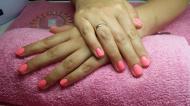 Neon pink and peach