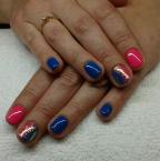 Best Nails - Kék pink ombre sellőporral