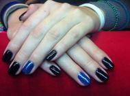 Best Nails - Kék fekete csillogós