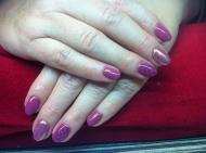 Best Nails - Lila sellőporral és nyomdával