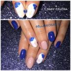 Nude and blue