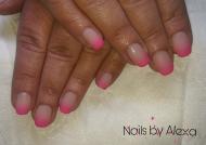 Matt pink ombre nails