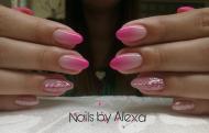 Pink summer nails