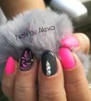 Pink black nails